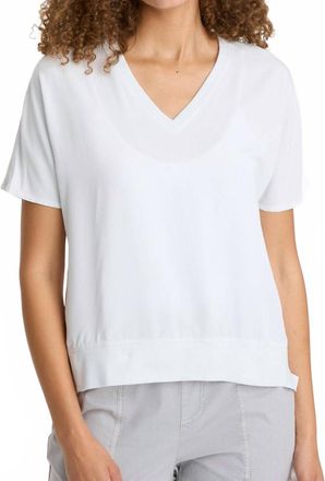 Xcvi Twill Clara Top In Fantail Pigment