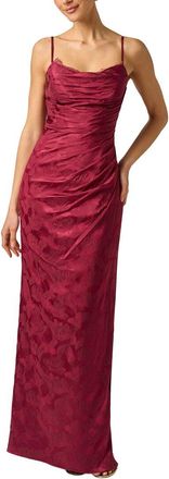 Adrianna Papell Woven Jacquard Long Dress