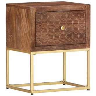 vidaXL Mesita De Noche De Madera Maciza De Mango 40x30x50 Cm Vidaxl