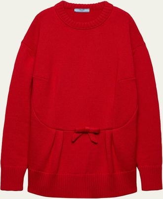 Prada Wool Bow Crewneck Sweater