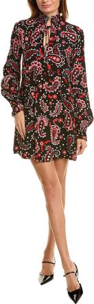 The Kooples Smocked Mock Neck Mini Dress