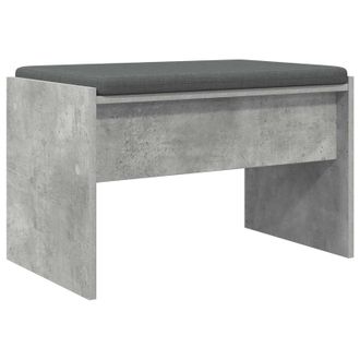 vidaXL Banco De Entrada Con Coj&iacute;n Gris Concreto 63 X 38 X 40 Cm Vidaxl
