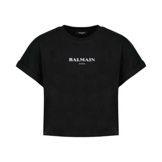 Balmain Camiseta corta de algod&oacute;n vintage - Negro - Tops - Mujer - Negro - L
