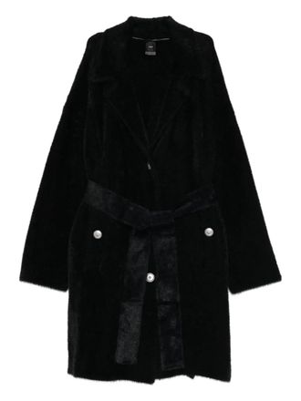 Pinko belted buttoned coat - women - Polyamide - L - Black