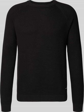 Joop Strickpullover mit gerippten Abschlüssen Modell Nadion in Black, Größe XXL