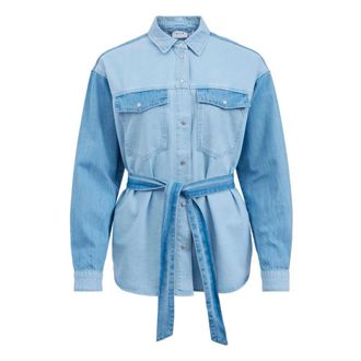 Vila Denim Shirts, female, Blue, Size: L Denim Shirt