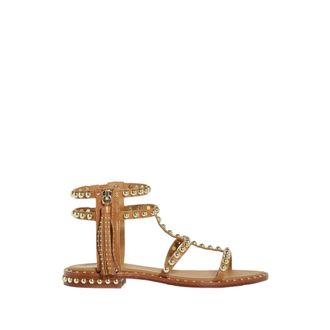 Ash Power Leather Gladiator Studded Flat Sandals New Cinnamon 421013-CIN Womens