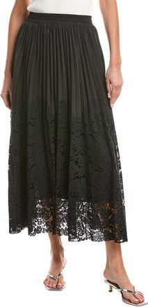 Gracia A-Line Pleated Detail Bottom Lace Skirt