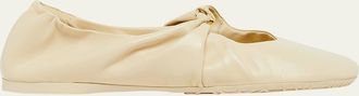 Loewe Pebble Soft Leather Ballerina Flats