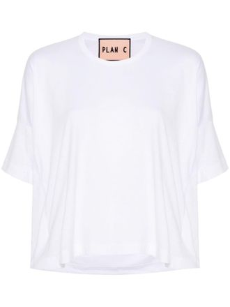 Plan C T-shirt drappeggiata - Bianco