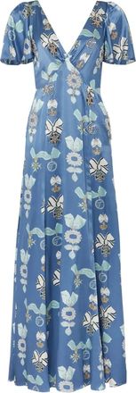 Temperley London Abito Reina con stampa - Blu