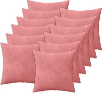 vidaXL Funda De Almohada 12 Pcs Heerlen Rosa 50 X 50 Cm Terciopelo Vidaxl