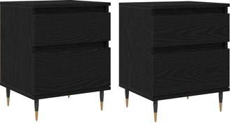 vidaXL Vidaxl - Cabinet de Noche con cajón 2 pcs Roble negro 40 x 35 x 50 cm