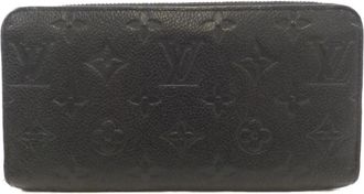 Louis Vuitton Black Leather Long Wallet (Bi-Fold) (Pre-Owned)