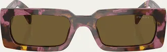 Prada Logo Acetate Rectangle Sunglasses
