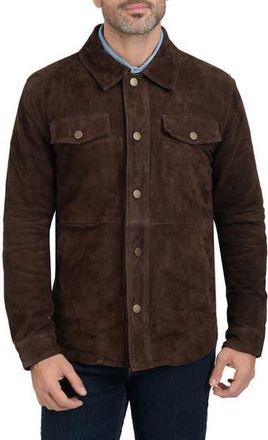 Frye Goat Suede Shacket in Dark Brown at Nordstrom Rack, Size Medium