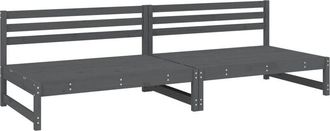 vidaXL Sof&aacute;s Centrales De Jard&iacute;n 2 Uds Madera De Pino Gris 120x80 Cm Vidaxl