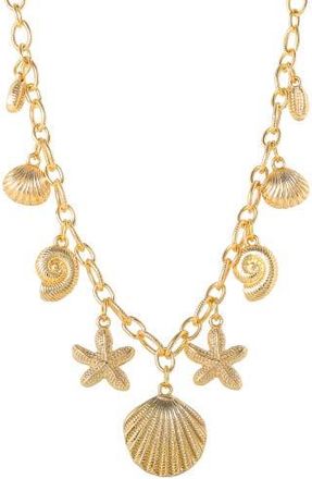 Jessica Simpson Ocean Charms Necklace for Women, 16+3 Gold-Tone Chunky Necklace with 9 Charms at Nordstrom