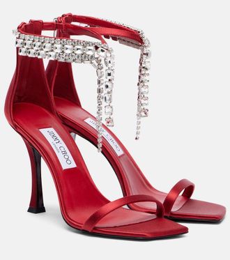 Jimmy Choo London Verity 100 embellished satin sandals