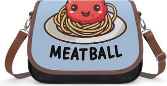 Generic Meatball Cute Italian Spaghetti Crossbody Bags for Women Shoulder Messenger Bag Purse Handbags