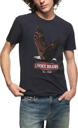 Lucky Brand Eagle Cotton Graphic T-Shirt in Total Eclipse at Nordstrom, Size Xx-Large