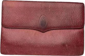 Cartier Pre-owned Clutches, female, Red, Size: ONE SIZE Pre-owned Leather Clutch