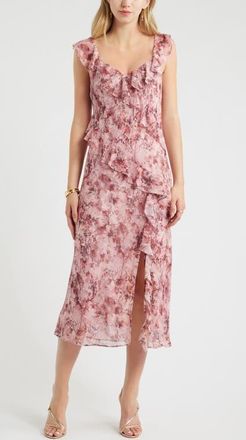 Chelsea28 Ruffle Midi Dress in Pink Susie Patchwork at Nordstrom, Size Xx-Small