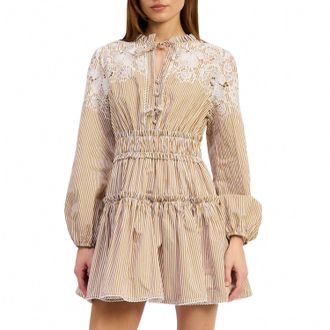 En Saison Juliette Mini Dress In White Mustard