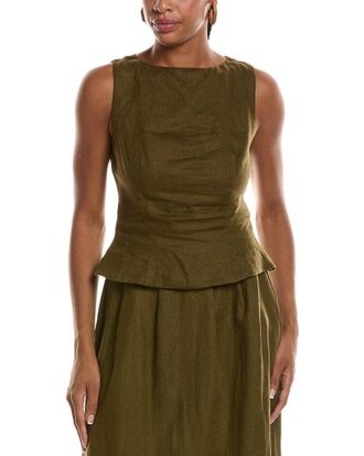 Seraphina Linen-Blend Blouson Vest