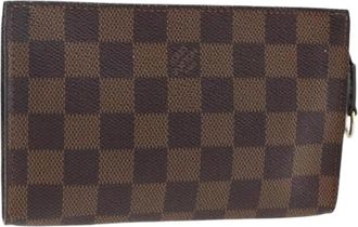 Louis Vuitton Pre-owned Clutches, female, Brown, Size: ONE SIZE Pre-owned Damier Ebene Pouch