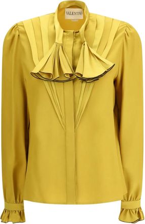 Valentino Garavani T-shirt met ruches - Geel