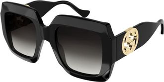 Gucci Ladies Black Square Sunglasses GG1022S 001