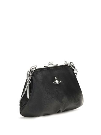 Vivienne Westwood Womens Granny Frame Handbag Black Polyurethane Wallet