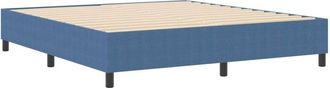 vidaXL Cama Tipo Box Spring Azul 180 X 200 Cm Telas De Pana Vidaxl