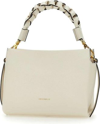 Coccinelle Tassen, Dames, Wit, ONE Size, Leer, Boheme Leren Tas met Compartimenten