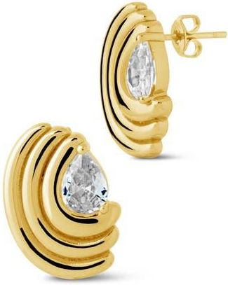 Sterling Forever Kouign Amann Cubic Zirconia Stud Earrings in Gold at Nordstrom Rack