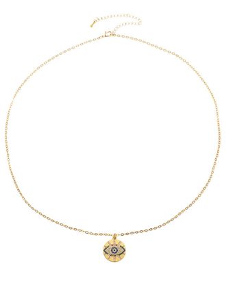 Eyecandy LA Eye Candy La Luxe Collection Ashton Evil Eye Sterling Silver Chain Necklace With Brass Pendant