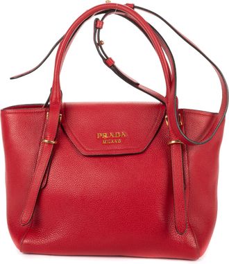 Prada Pre-owned Womens Top Handle Shoulder Bag - Red - One Size