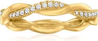 Ross-Simons Diamond Twist Ring in 14kt Yellow Gold