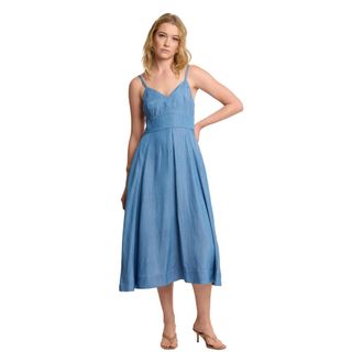 Kocca Casual uitlopende jurk op volledige lengte - Dames - Casual kleedjes - Blauw - S - Kleedjes