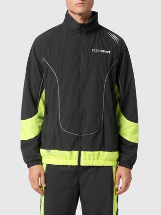 Plein Sport Giacca a vento bomber in nylon bicolor con stampa astratta