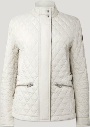 Belstaff Maya Jacket Womens Quilted Recycled Nylon Silver Birch Size UK 10