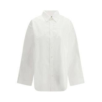 Balenciaga Shirts, female, White, Size: 2XS Cotton Dress Shirt