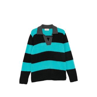 ATOMOFACTORY Striped Textured Polo Shirt