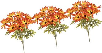 OEM Crisantemos De Tela Brillante, Planta Artificial Sobre Fondo Naranja
