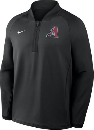 Nike Arizona Diamondbacks Authentic Collection Nike Mens Dri-FIT MLB 1/2-Zip Long-Sleeve Top in Black | 04H900ADQS-KRR