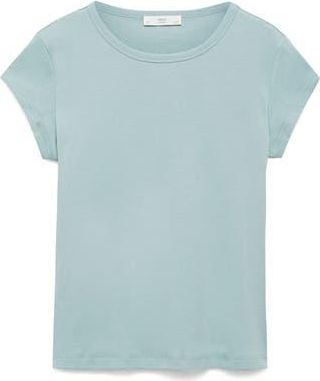 Mango Crewneck Cotton T-Shirt in Pastel Green at Nordstrom Rack, Size Small