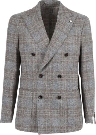 Luigi Bianchi Mantova Giacca doppiopetto a quadri - Grigio