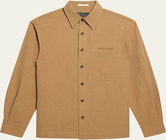Helmut Lang Mens Sailor Slub Cotton and Linen Overshirt
