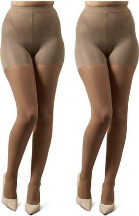 MeMoi 2-Pack Body Smoother Shaper Tights in Honey at Nordstrom, Size X-Large